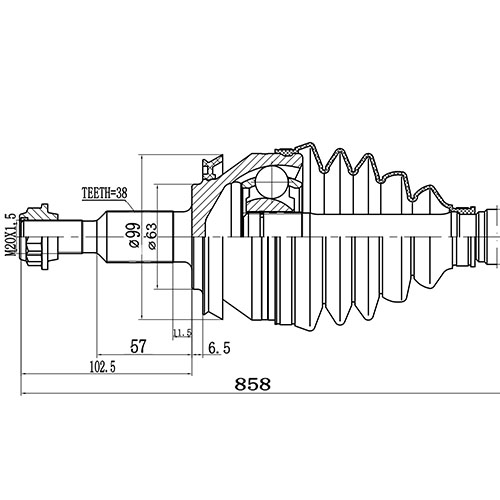 Z88091R — ZIKMAR — Приводной вал